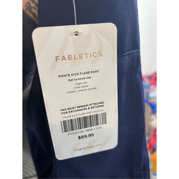 NWT NEW Fabletics Navy Blue Ponte Kick Flare Pant High-Rise XXL Y2K - Picture 11 of 14